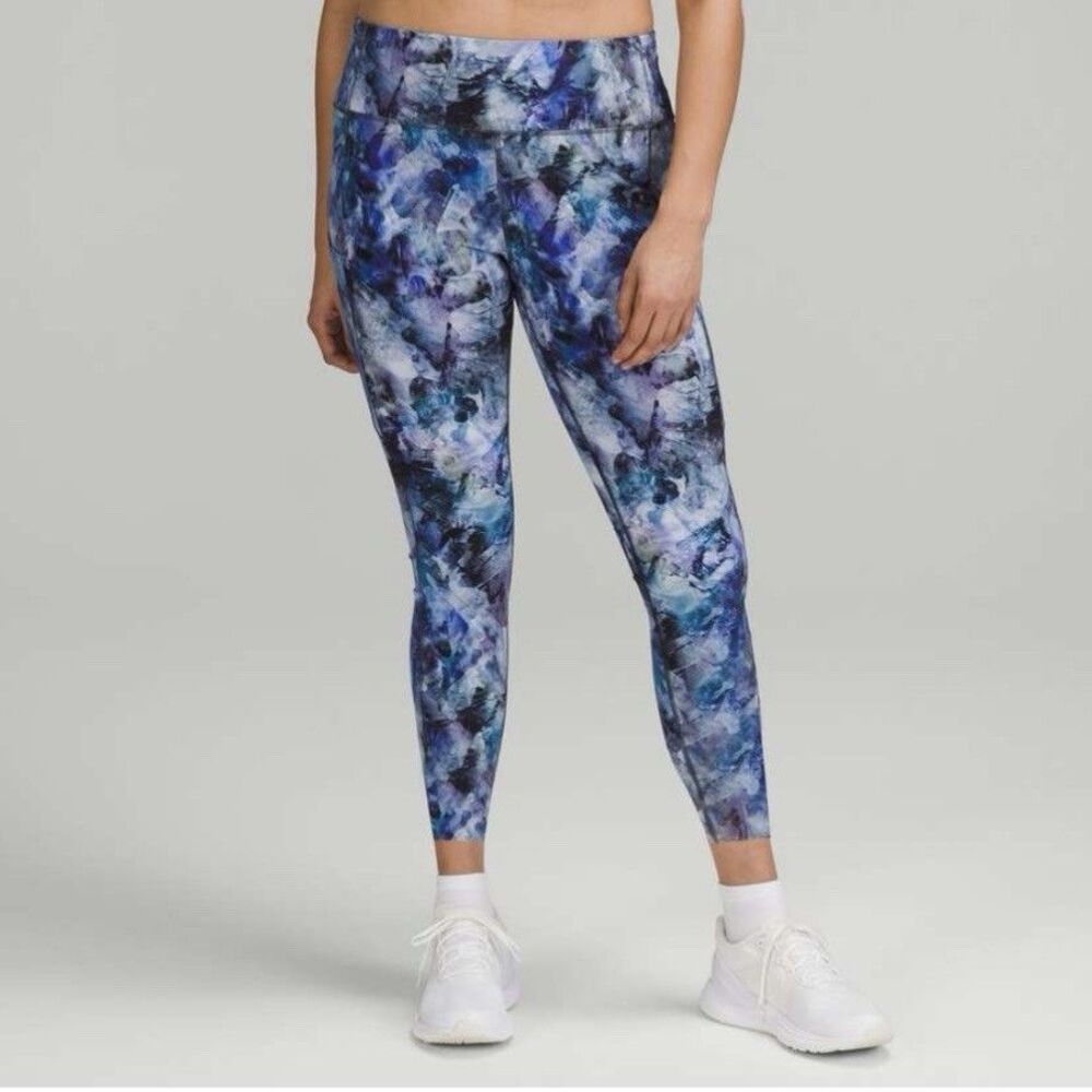 Lululemon Fast And Free High Rise Tight 25” Women’s 2 Purple Blue Pockets NWT